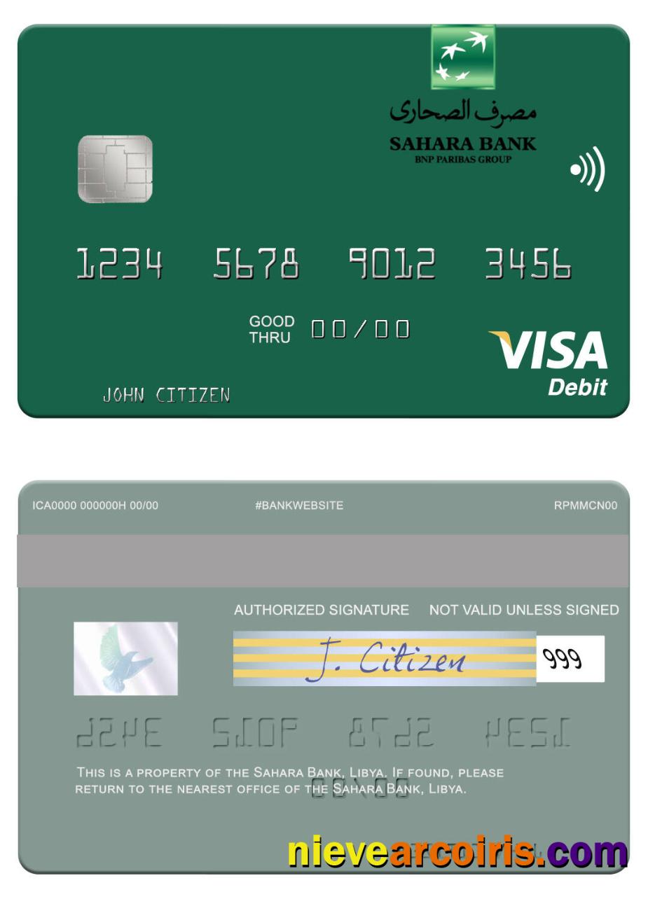Libya Sahara Bank visa debit card